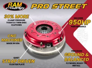 RAM Pro Street Dual Disc 950HP Organic Clutch Kit With Flywheel