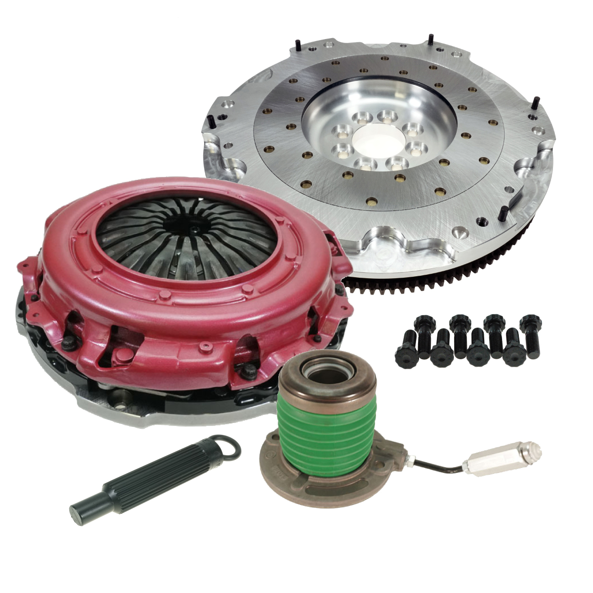 Single disc clutch kit with flywheel