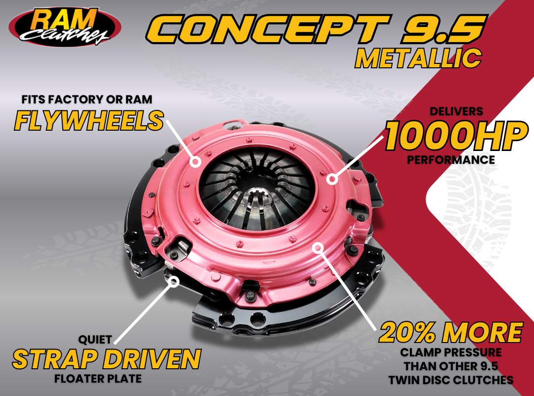 RAM Concept 9.5 1000HP Street Performance Dual Disc Metallic Clutch Kit - Ford 11" x 10 Spline - Image 2